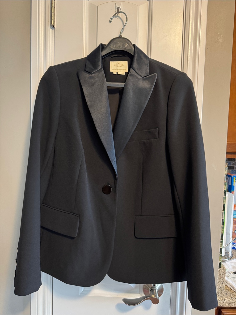 🖤kate spade 🖤Black Satin Lapel Blazer size 12